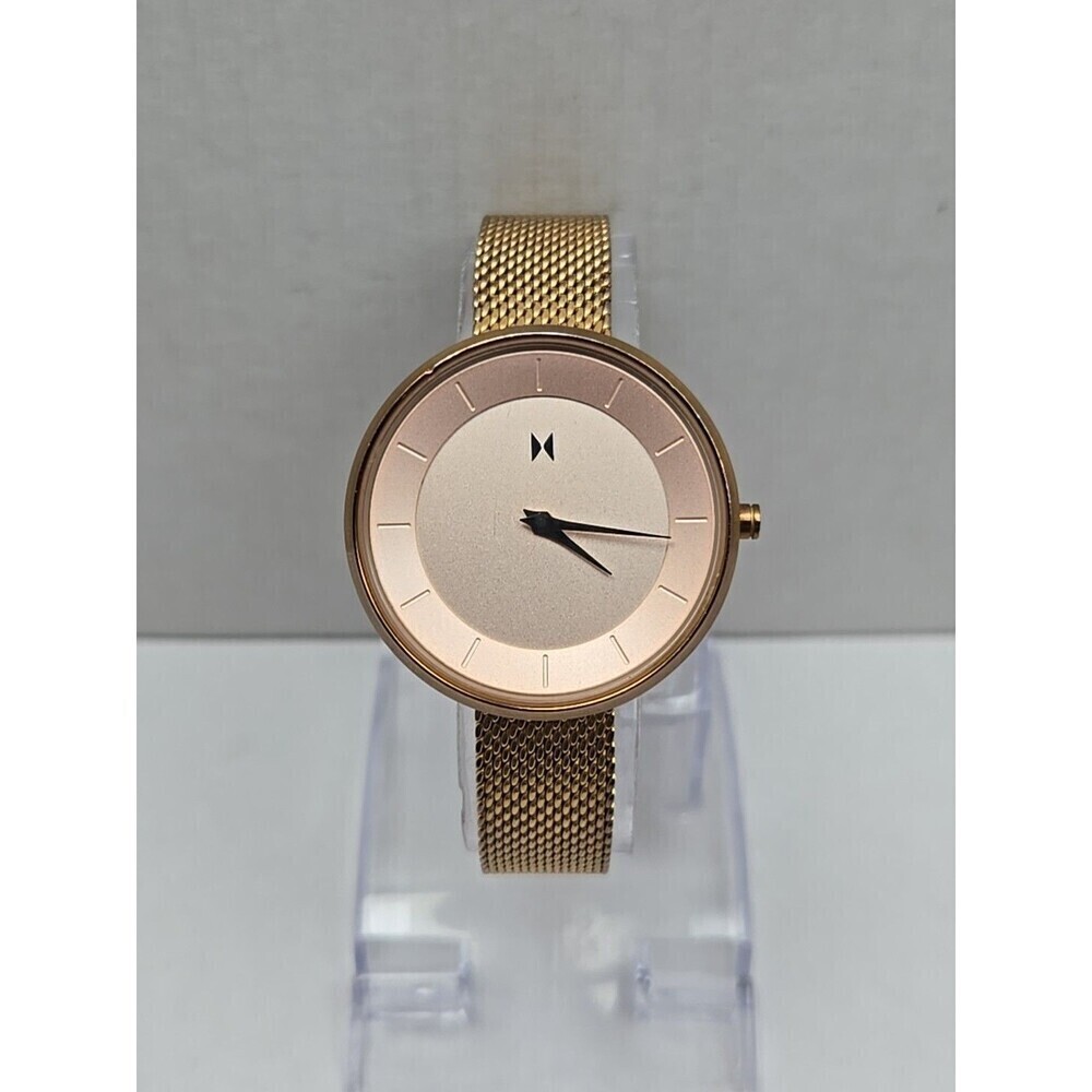 MVMT Mod RG1 Rose Gold Mesh 32mm Womens Quartz Watch 5ATM New Battery Classic